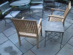 Patio table with teak chairs