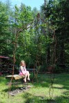Cosmic Portal Trellis and Granite Bench
