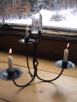Triple Candle Crystal Holder
