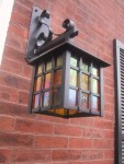 Lantern with Iridescent Amber Glass